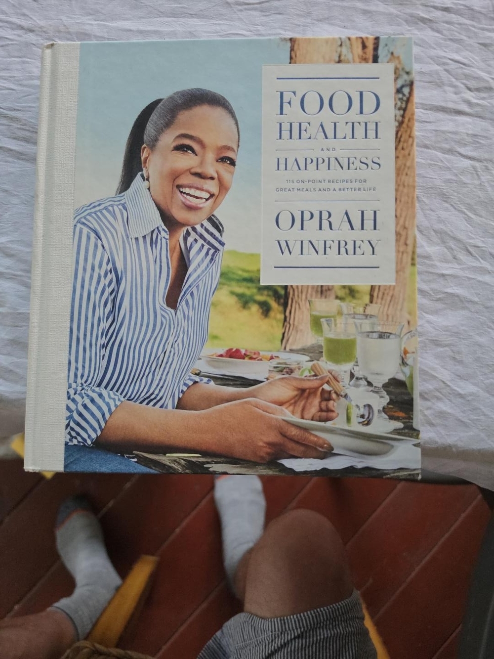 Food Health and Happiness Cookbook - White and Blue Cover by